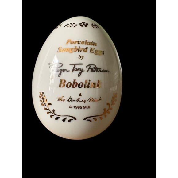 Danbury Mint Roger Tory Peterson Porcelain Songbird Egg Bobolink 1995 - Picture 6 of 7